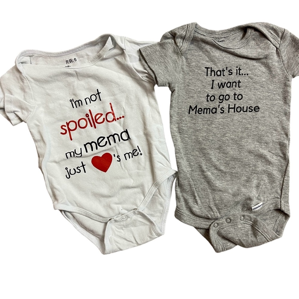 Set of 2 Mema Baby Onesies 3-6mo